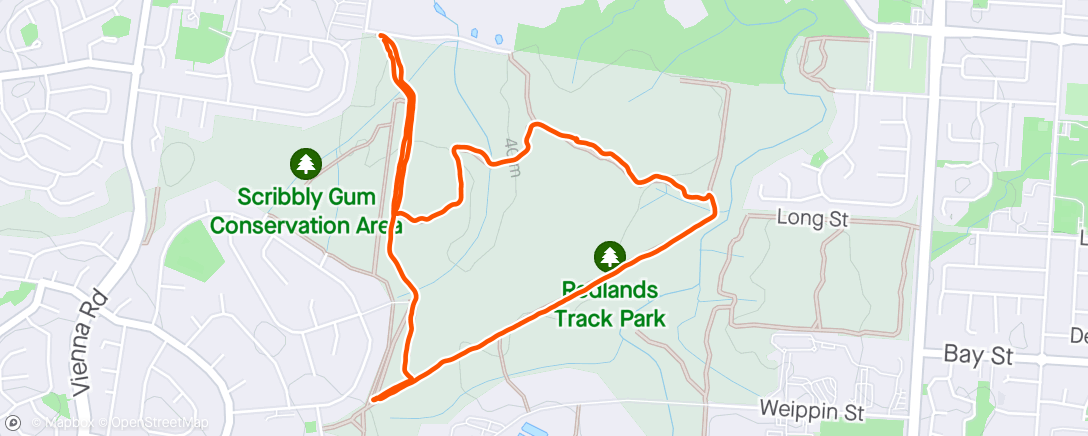 Mapa da atividade, Scribbly Gums Conservation parkrun