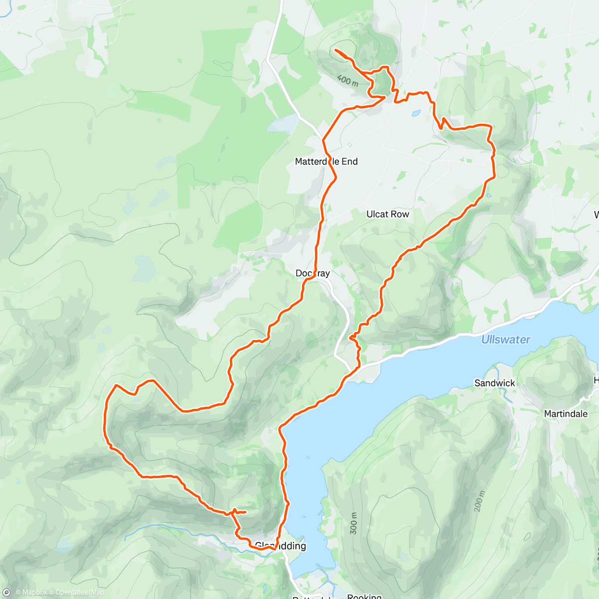 Map of the activity, Bagging Wainwrights in the sun ☀️👌