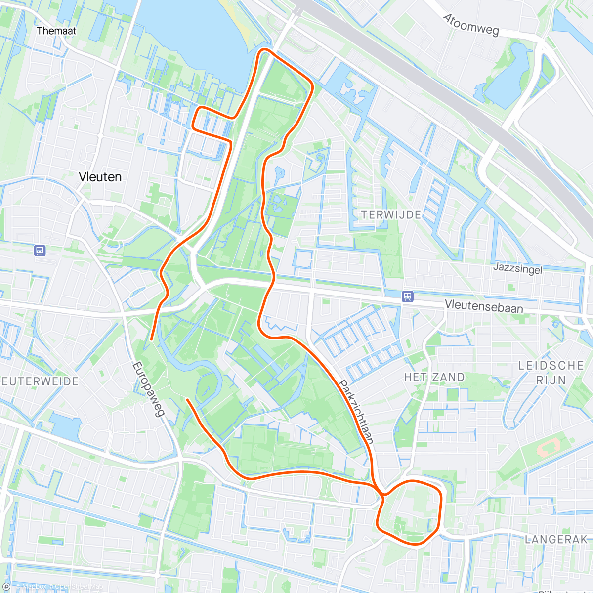 Map of the activity, 10k loop van Leidsche rijn