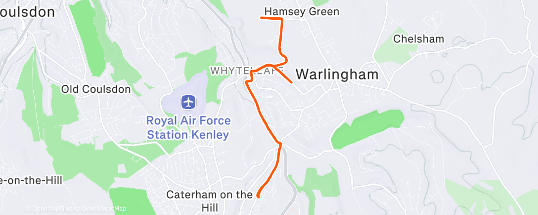 Map of the activity, To and from the parkrun