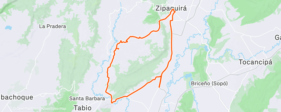 Map of the activity, Lunch Mountain Bike Ride