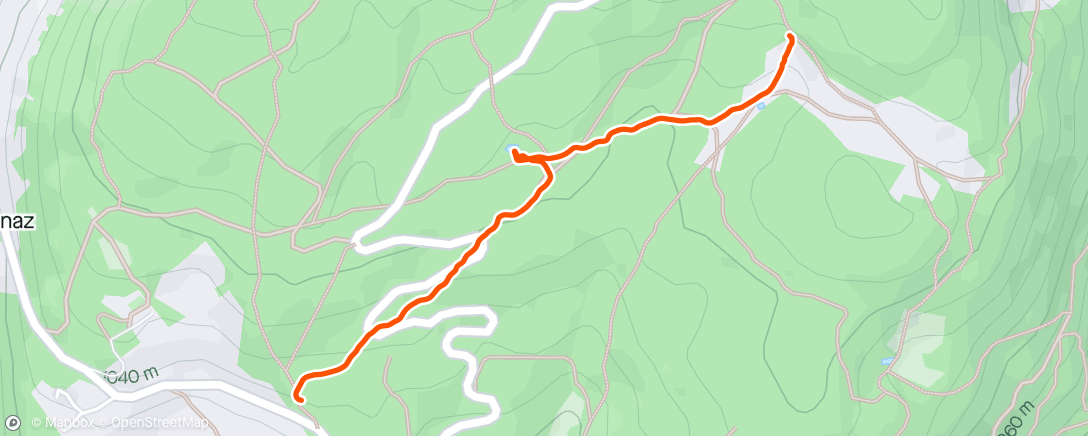 Map of the activity, Trail en soirée avec ST. Il manque juste 7,44 km et 400 D+