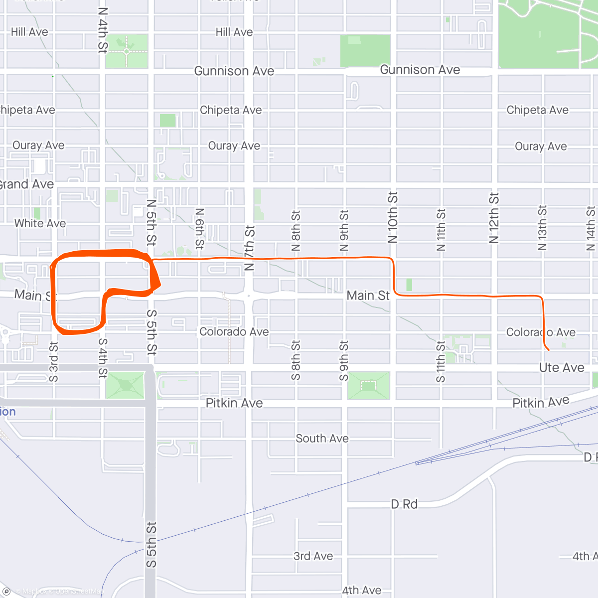 Map of the activity, GJ Rides N Vibes fat tire crit