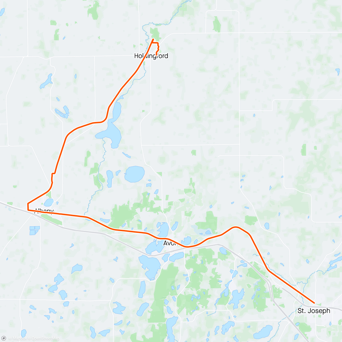 Map of the activity, Morning Run - Lake Wobegon Trail Marathon