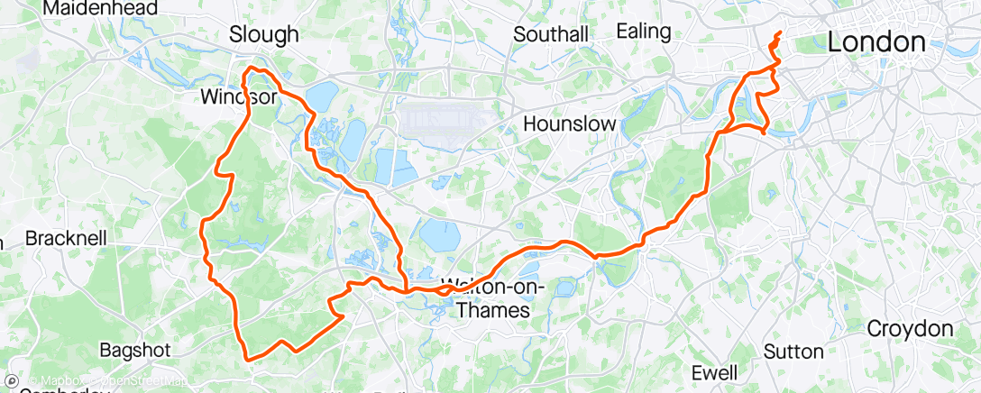 Mapa da atividade, Windsor bun run - LDN riders
