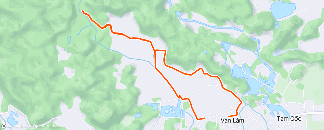 Map of the activity, Tam Coc plodding