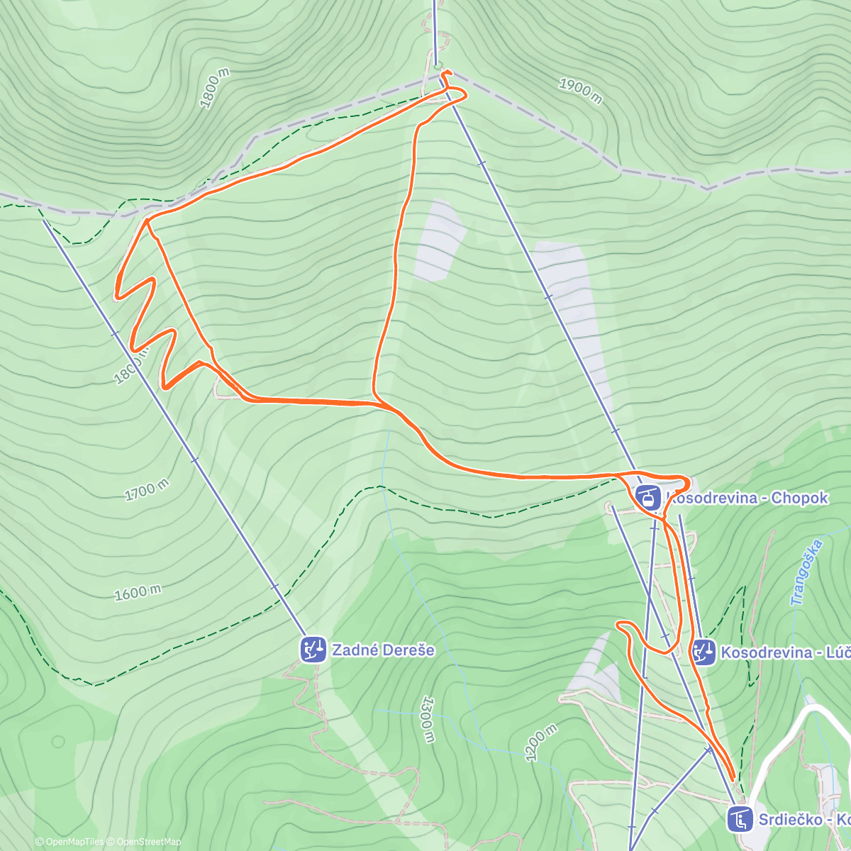 Карта физической активности (Morning Backcountry Ski)