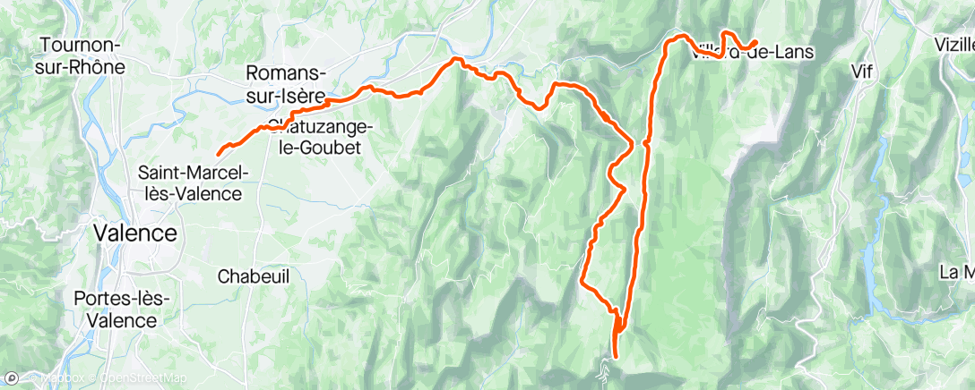Map of the activity, J3 Villard de Lans-Valence TGV