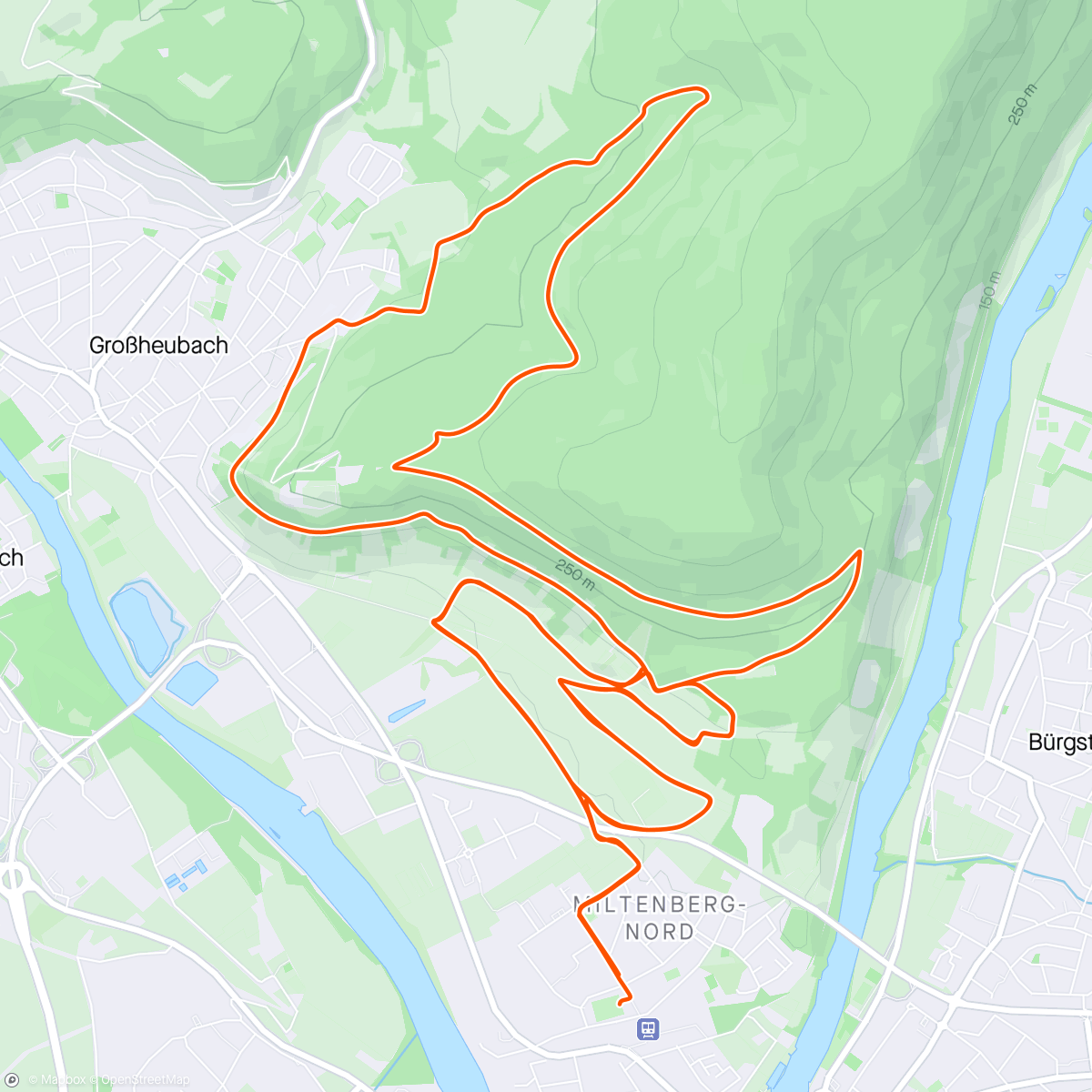 Map of the activity, Mainduahtlon Miltenberg (Radstrecke) - Platz 4 für die Staffel IG Heegrund