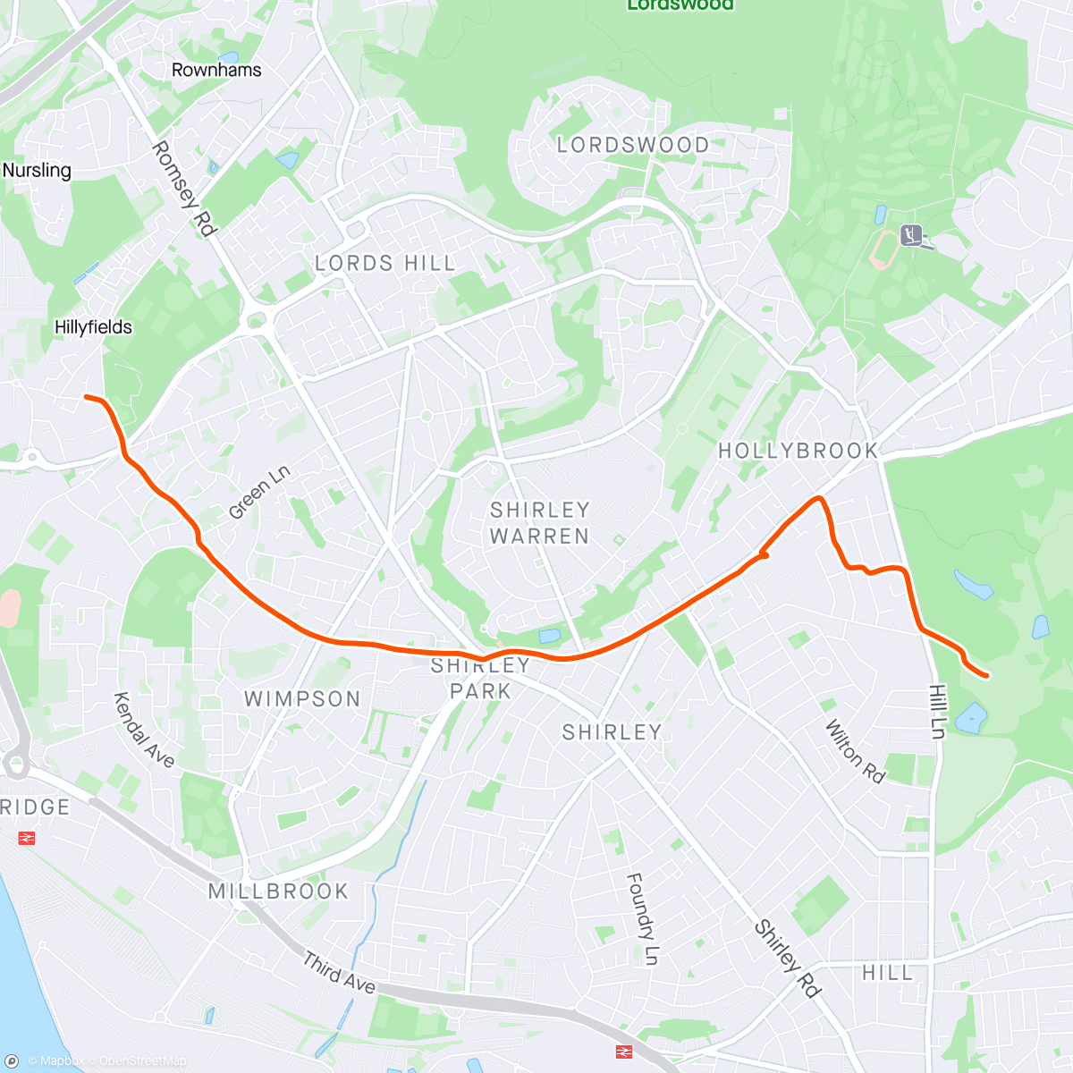 Map of the activity, Solo run back