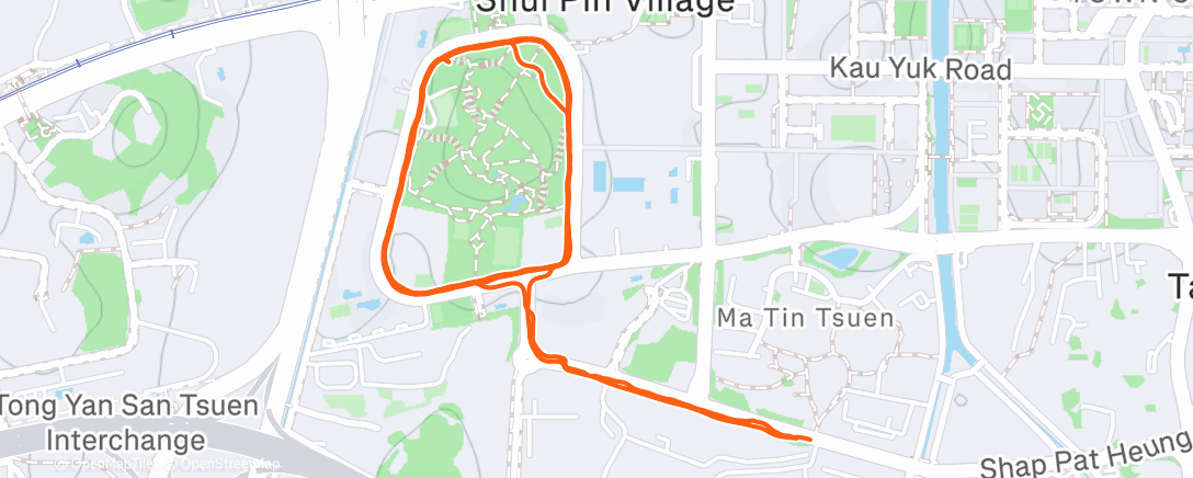 Map of the activity, Night Run