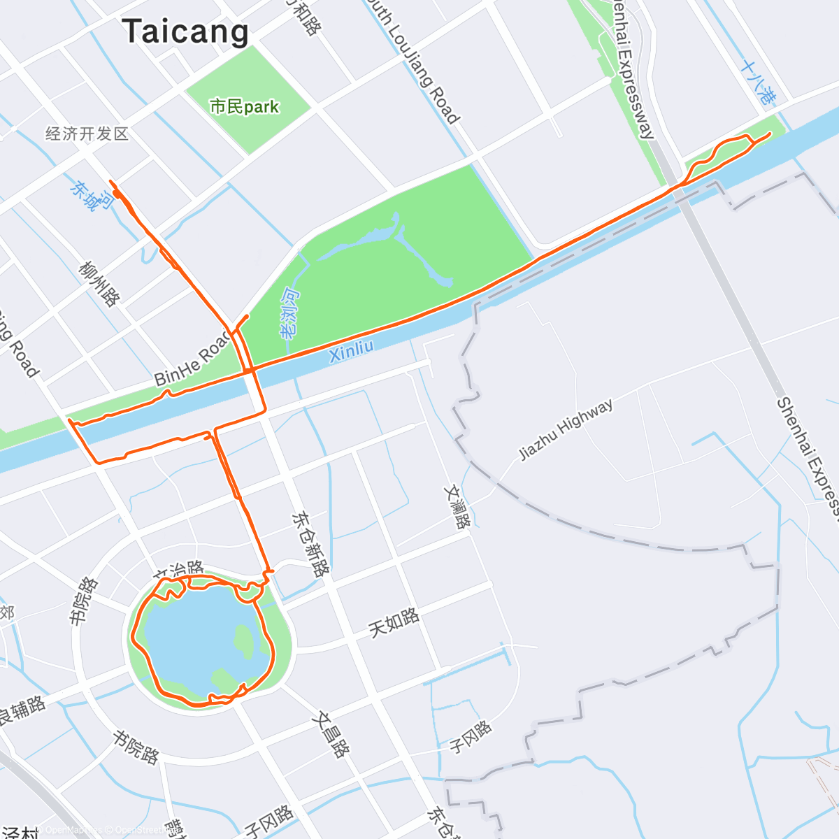 Map of the activity, Afternoon Run