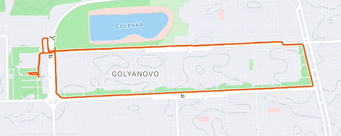 Map of the activity, Утренний забег