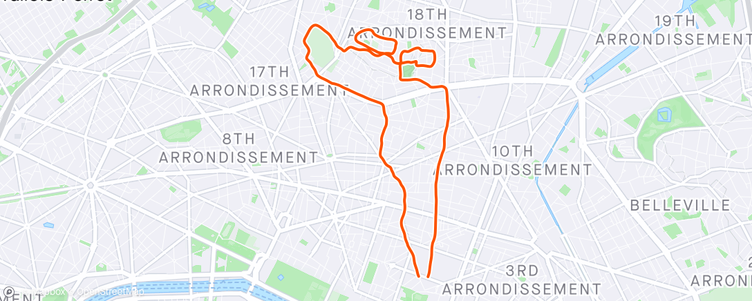 Map of the activity, Boucles Montmartre
