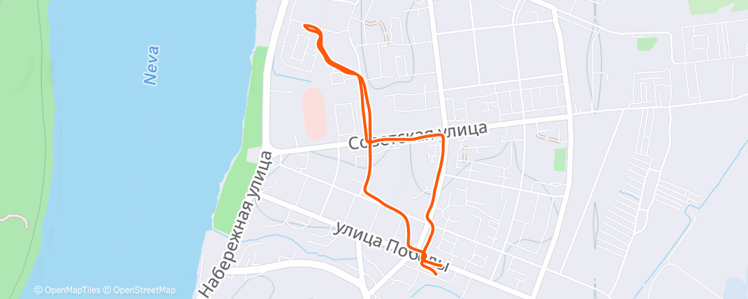 Map of the activity, Вечерняя прогулка