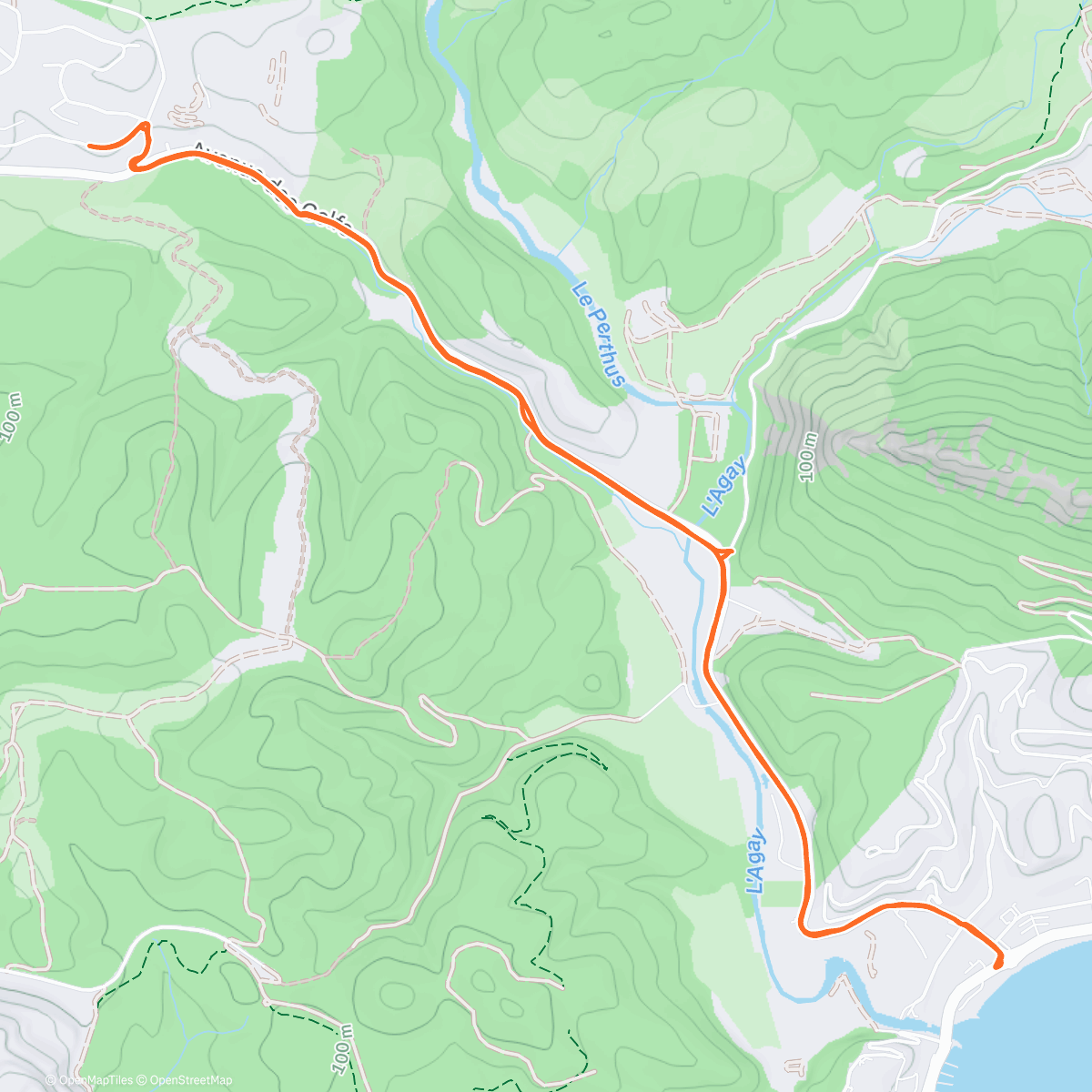 Map of the activity, Course à pied le matin
