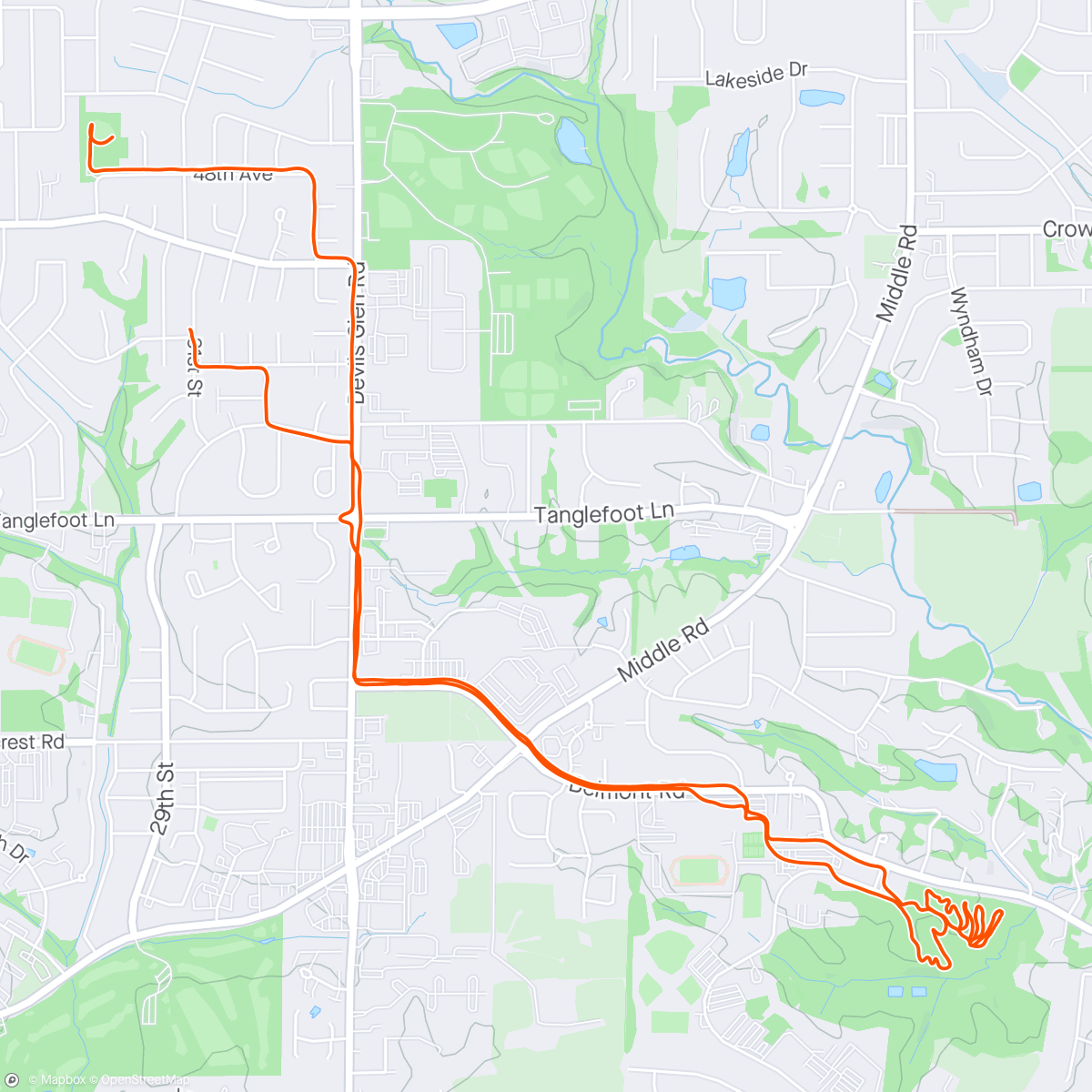 Map of the activity, Lil trail action