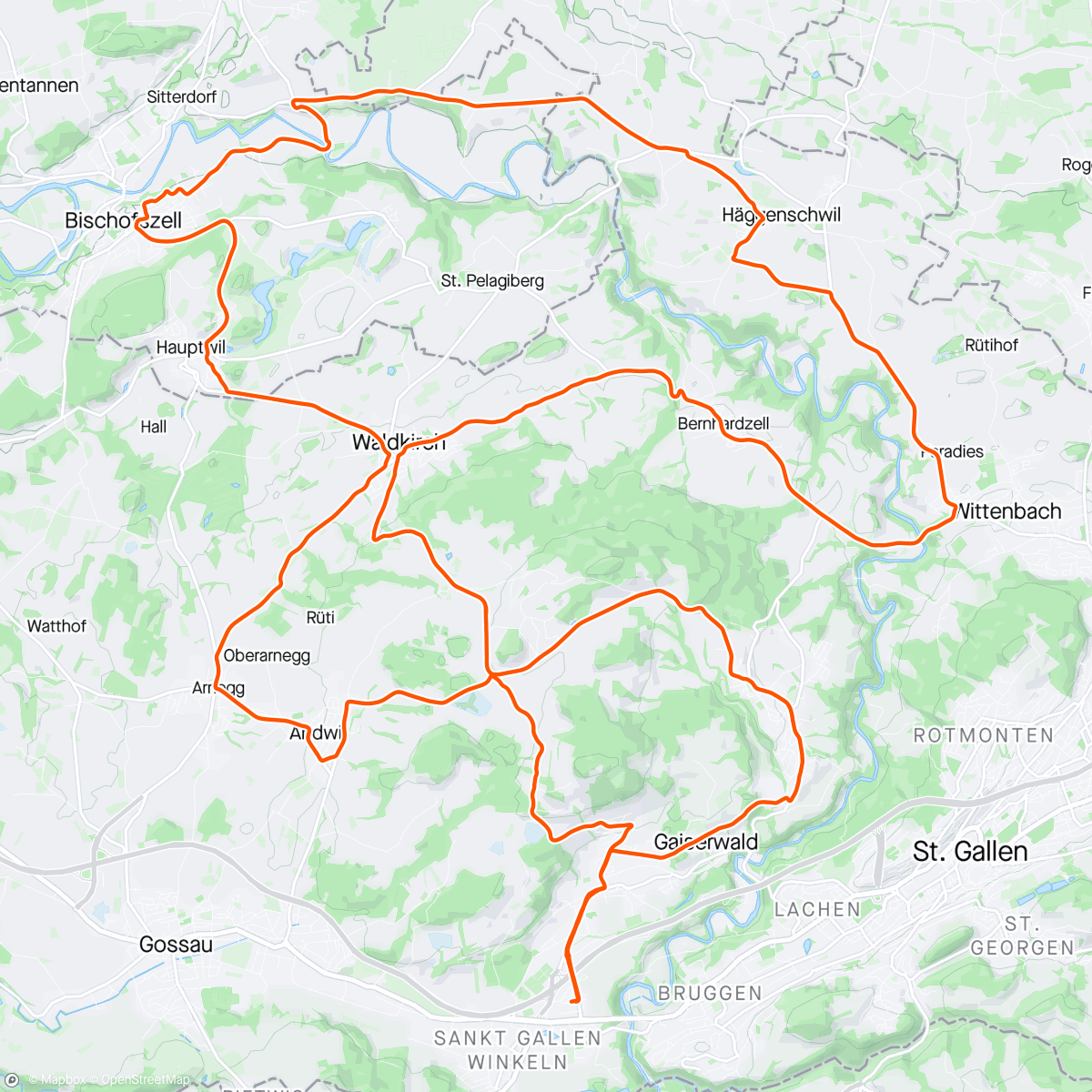 Map of the activity, Tour de Suisse -1