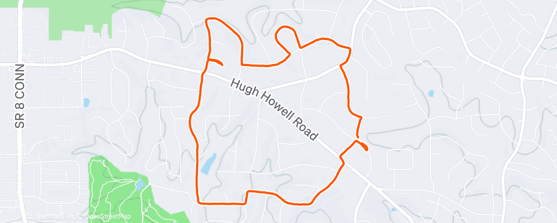 Map of the activity, Night Run