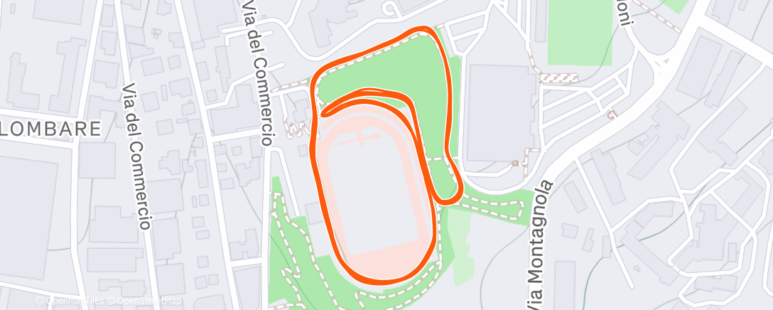 Map of the activity, Corsa pomeridiana