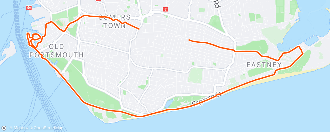 Map of the activity, 12k Southsea Seafront