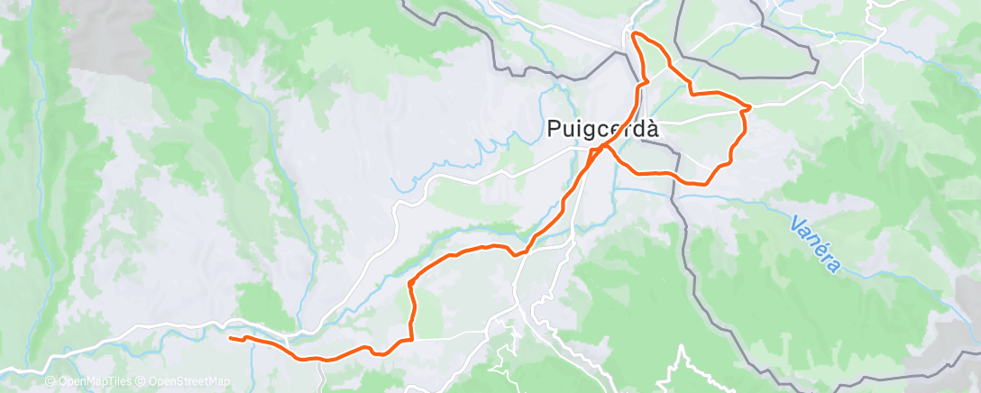 Map of the activity, Bicicleta por la tarde