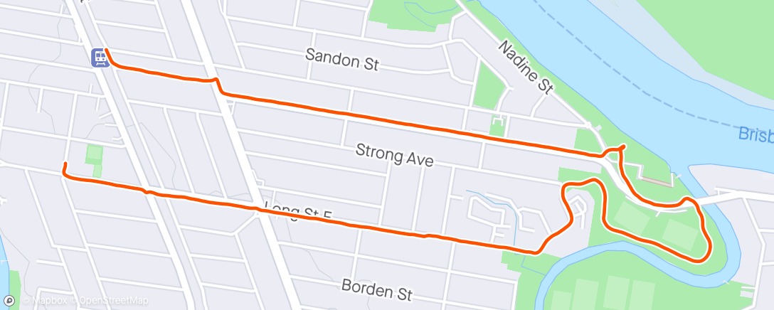 Map of the activity, Morning Run Brisbane Running (30min Easy/ Recovery Run 🦃BT5)