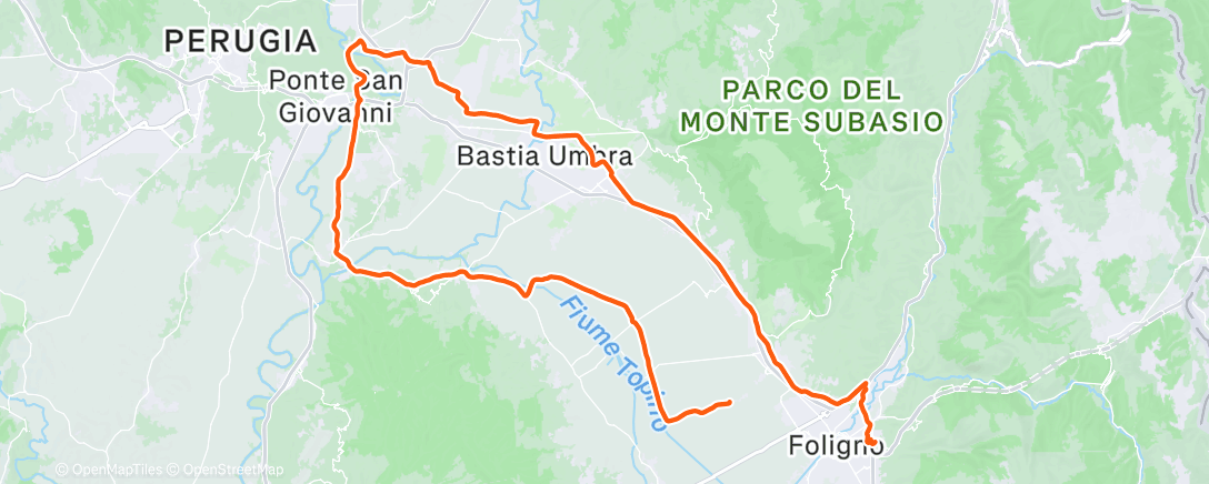 Map of the activity, Pedalata dell'ora di pranzo