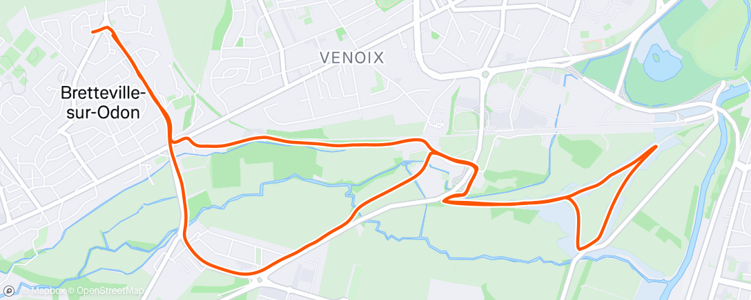 Map of the activity, Course à pied le matin