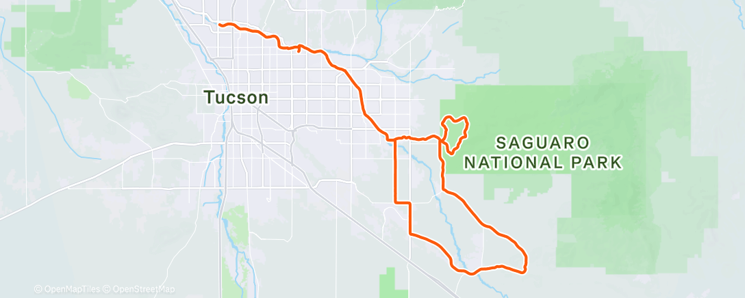 Map of the activity, Saguaro Park and Colossal Cave