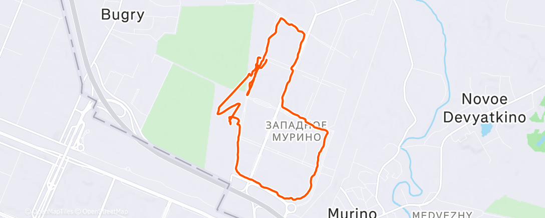 Map of the activity, Вечерний забег