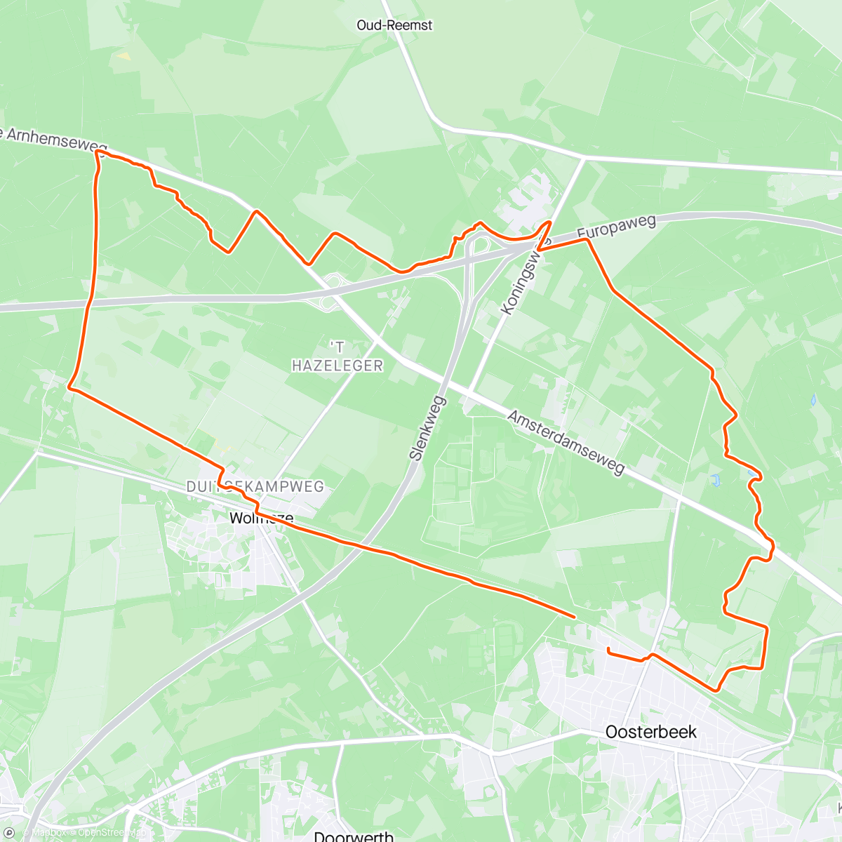 Map of the activity, Only solo Fietse geen goesting