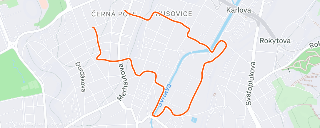 Map of the activity, Evening Run