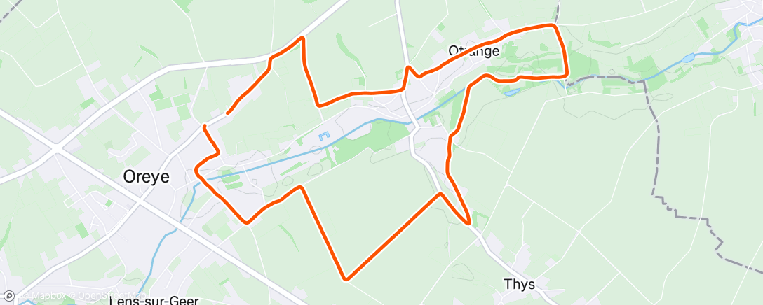Map of the activity, Course à pied de nuit…. Il fait vraiment chaud 🥵