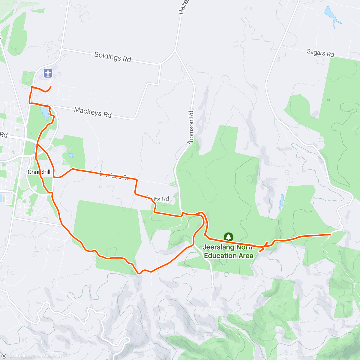 Map of the activity, To Jeeralang