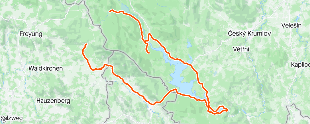 Map of the activity, Lonely cruise around Lipno CZ/AT