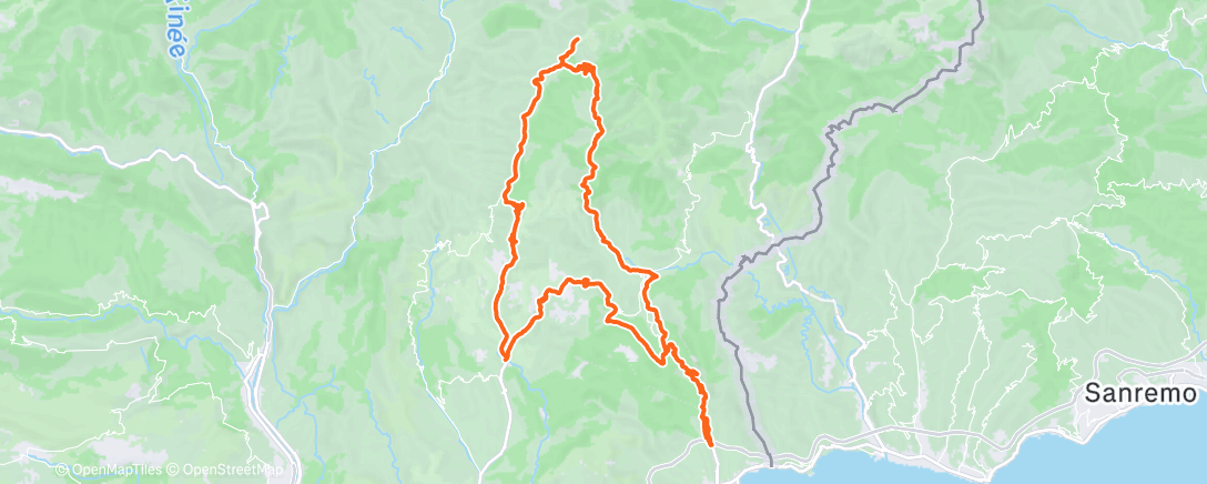 Map of the activity, 🥵 up Turini, 🥶 down