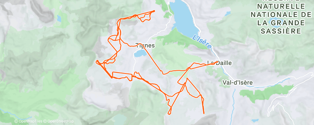 Map of the activity, Ski alpin dans l'après-midi