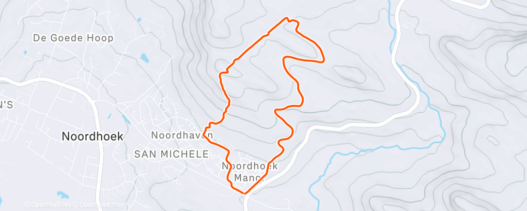 Map of the activity, Afternoon Trail Run