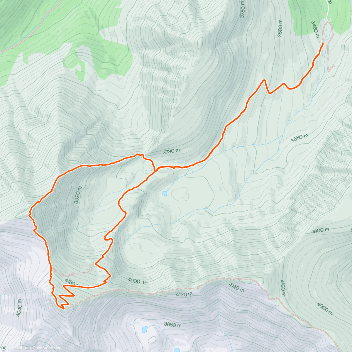 Map of the activity, Torreys/Grays via Kelso Ridge