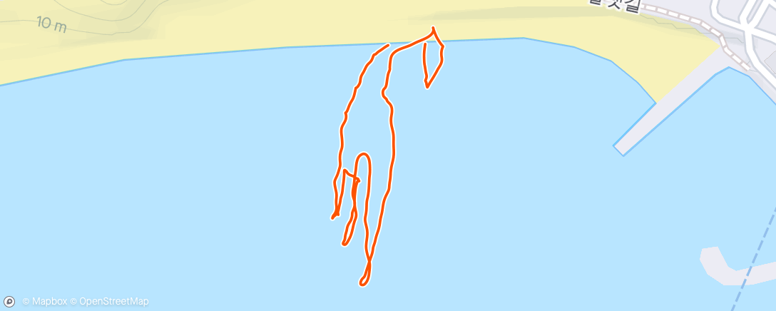 Map of the activity, DUP paddling without shoes whops