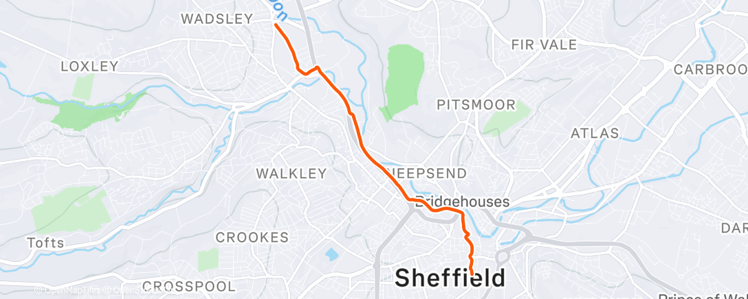 Карта физической активности (Night Ride)