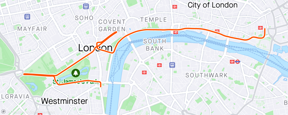 Map of the activity, Zwift - Group Ride: GXY DRAFT MONKEY [2.3-2.7WKG] CAT C (C) on Greater London Flat in London
