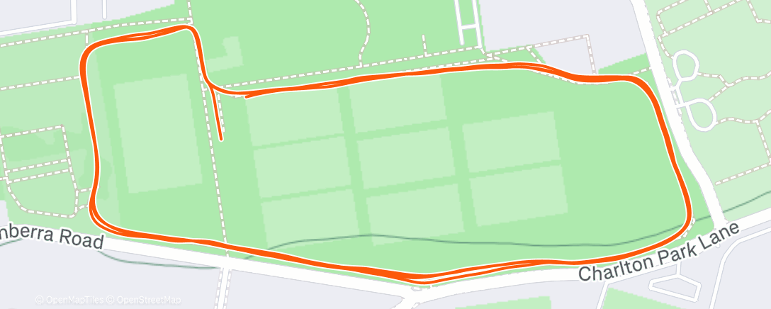 Map of the activity, Charlton Parkrun