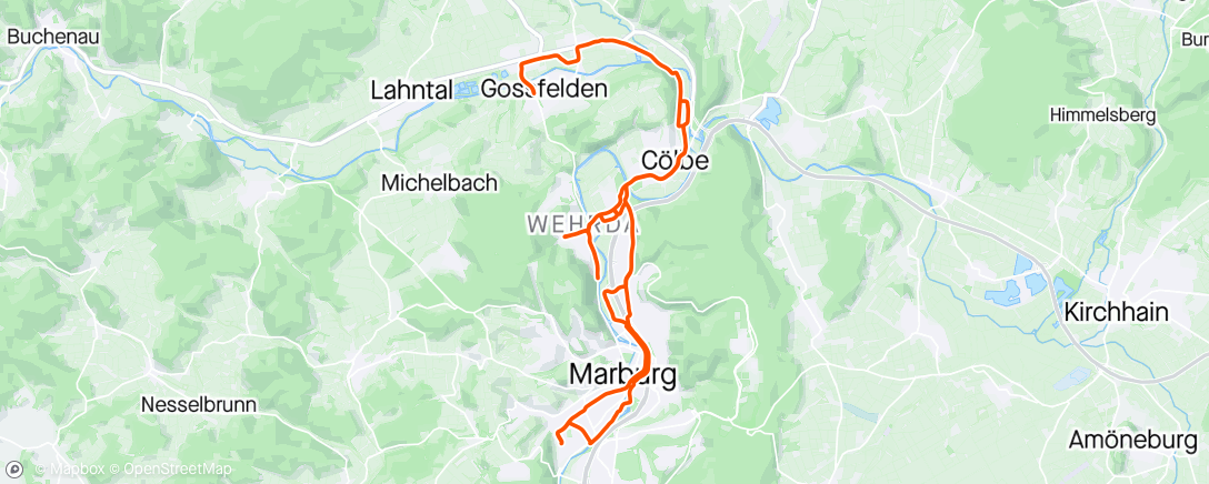 Map of the activity, Sommer - Herbstründchen mit Pauli in Marburg