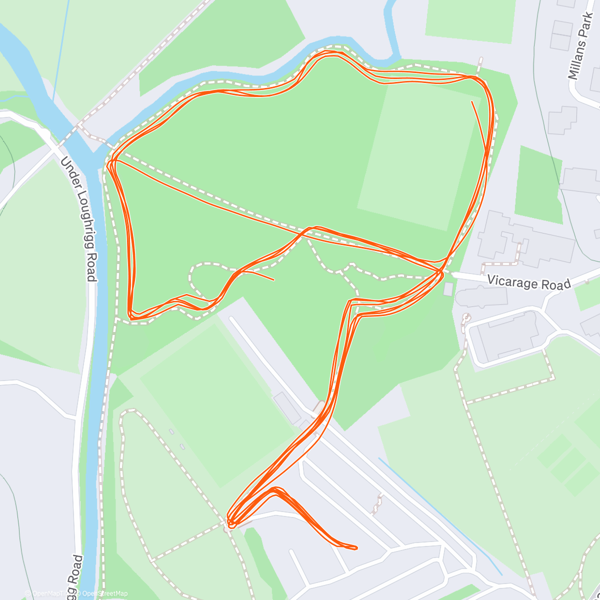 Map of the activity, Team Parkrun