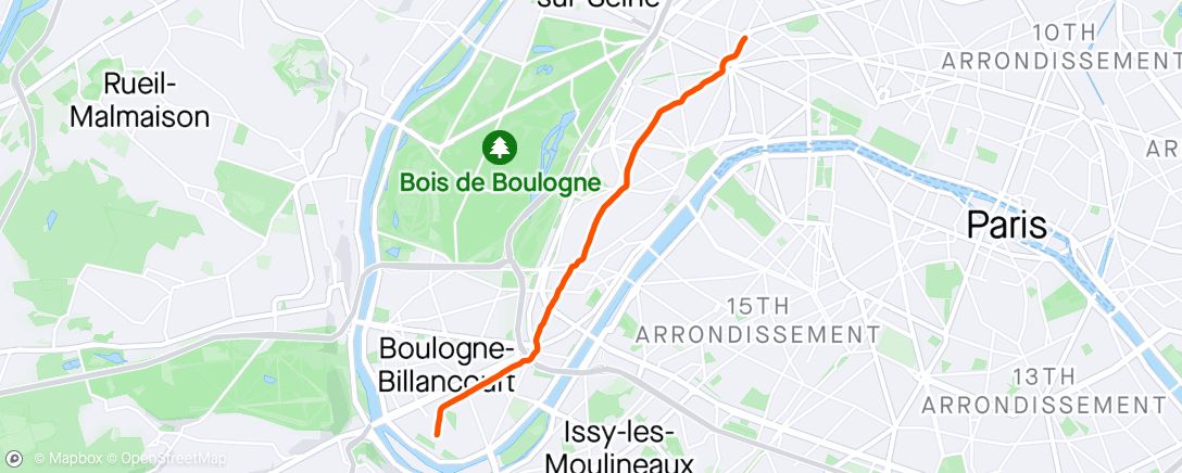 アクティビティ「Entraînement de la place des Ternes à Boulogne-Billancourt ! 🏃🏼」の地図