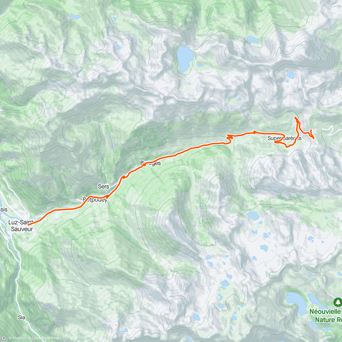 アクティビティ「ROUVY - La Vuelta 2023 | Stage 13 - Tourmalet」の地図