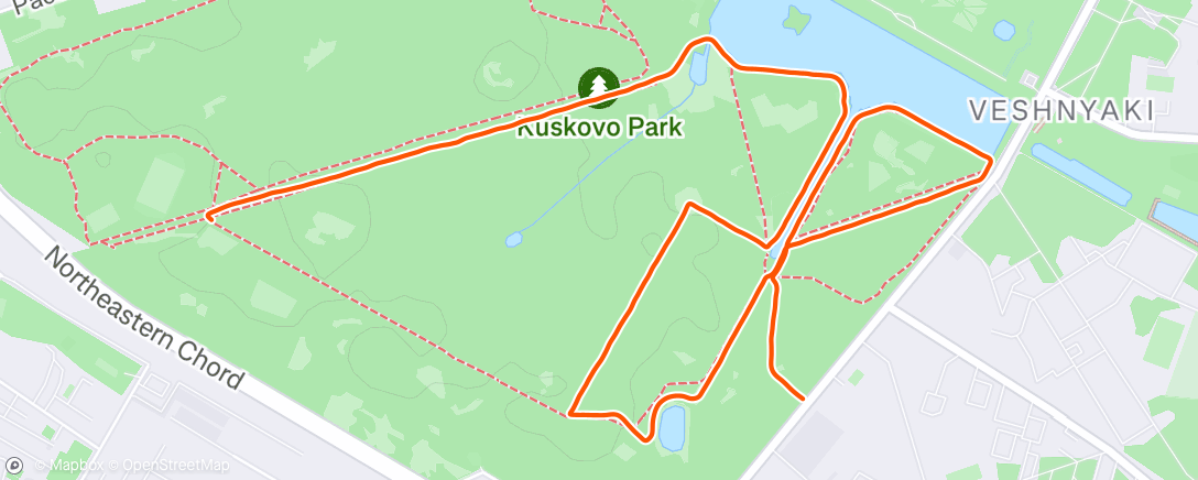 Map of the activity, Evening Run