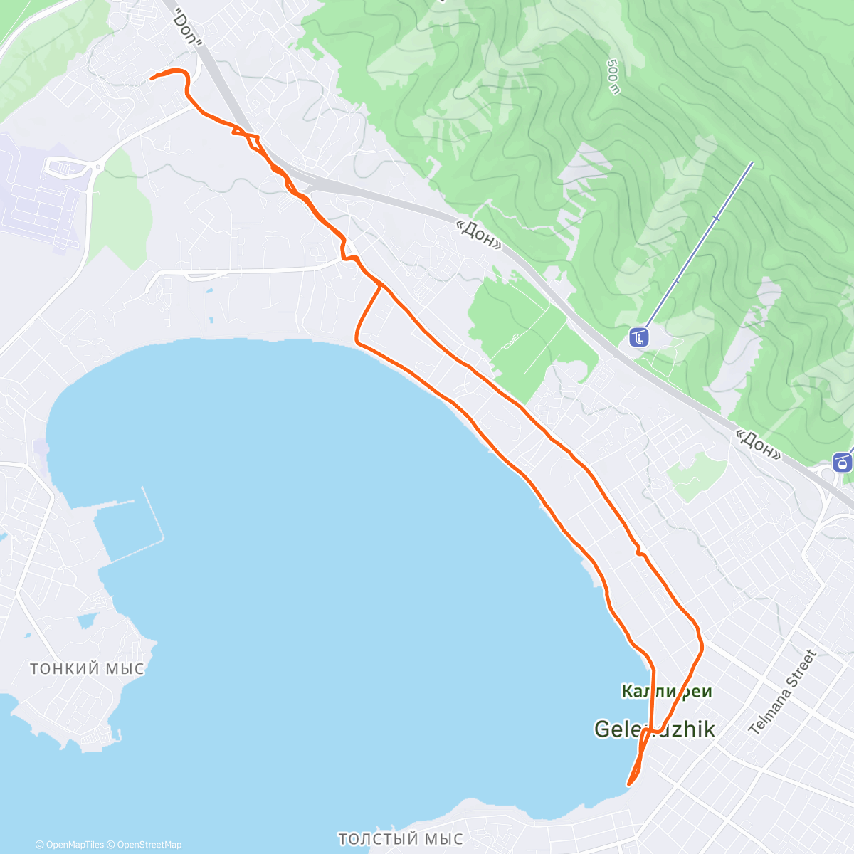 Map of the activity, Утренний забег